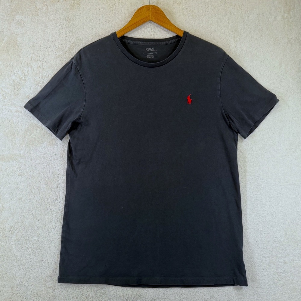 Polo Ralph Lauren Mens T-Shirt Black Red Pony Logo Short Sleeve Medium